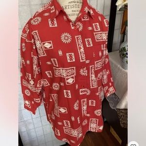 Takeaway Pure Love VTG 70s Cotton Bandana Blouse Wom M